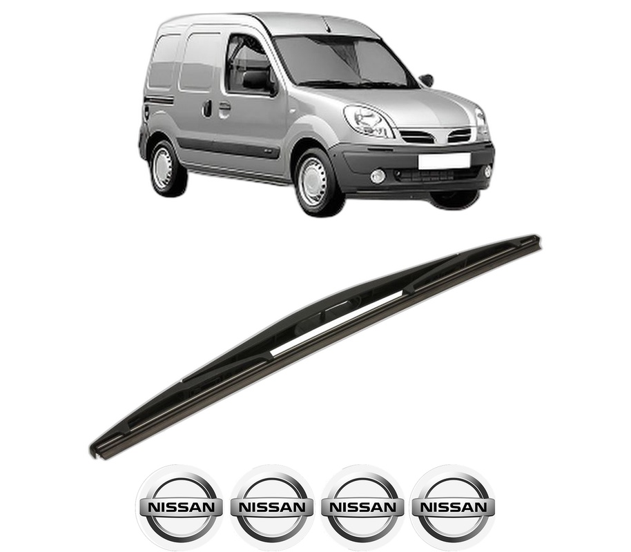 Stergator lamela spate NISSAN KUBISTAR Van (X76) din 2003 - 2009, pentru luneta auto, Bosch Twin, din cauciuc siliconat rezistent, 4 Stickere Auto NISSAN