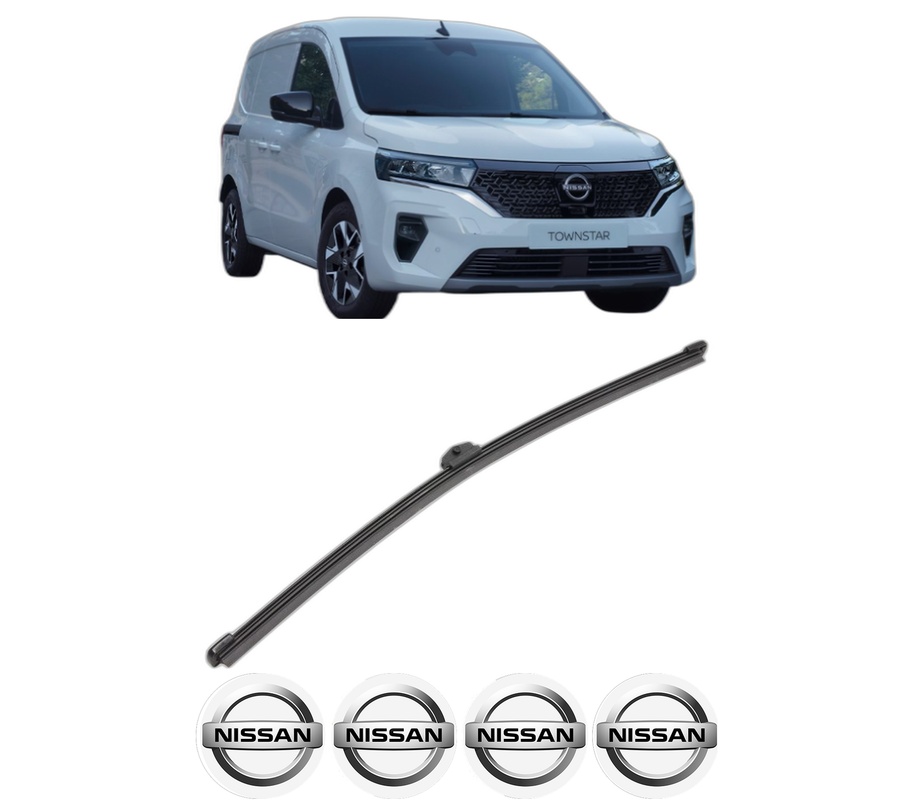 Stergator lamela spate NISSAN TOWNSTAR MPV (XFK) din 2021, pentru luneta auto, Valeo Silencio Xtrm, din cauciuc siliconat rezistent, 4 Stickere Auto NISSAN