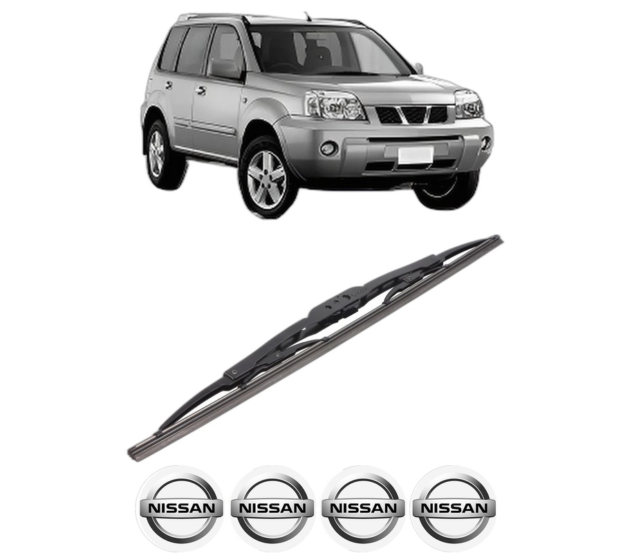 Stergator lamela spate NISSAN X-TRAIL I (T30) din 2001 - 2013, pentru luneta auto, Bosch Twin, din cauciuc siliconat rezistent, 4 Stickere Auto NISSAN