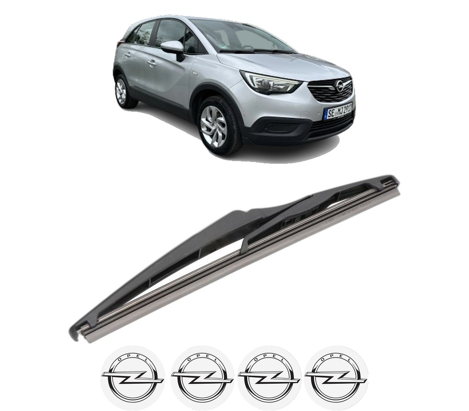 Stergator lamela spate OPEL CROSSLAND X / CROSSLAND (P17, P2QO) din 2017 - 2019, pentru luneta auto, Valeo Silencio, din cauciuc siliconat rezistent, 4 Stickere Auto OPEL