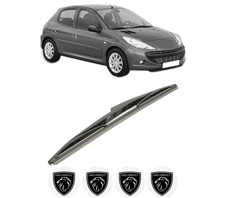 Stergator lamela spate PEUGEOT 206+ (2L_, 2M_) din 2009 - 2013, pentru luneta auto, Bosch Twin, din cauciuc siliconat rezistent, 4 Stickere Auto PEUGEOT