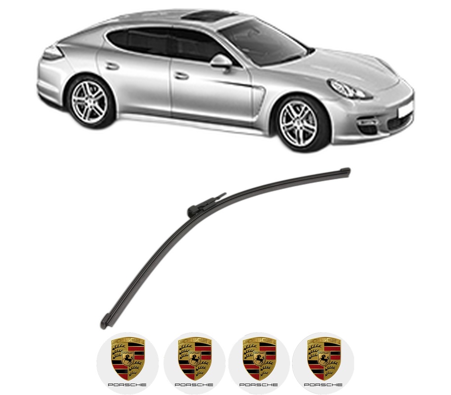 Stergator lamela spate PORSCHE PANAMERA (970) din 2009 - 2016, pentru luneta auto, Valeo Silencio Xtrm, din cauciuc siliconat rezistent, 4 Stickere Auto PORSCHE