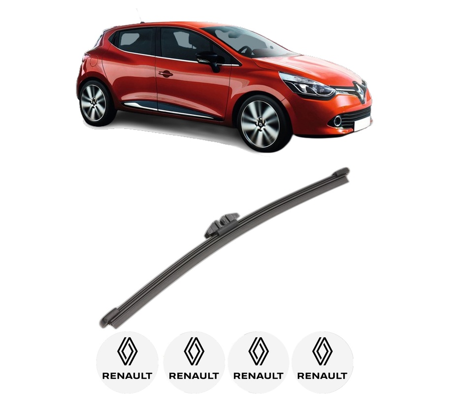Stergator lamela spate RENAULT CLIO IV Grandtour (KH_) din 2012 - 2021, pentru luneta auto, Valeo Silencio, din cauciuc siliconat rezistent, 4 Stickere Auto RENAULT
