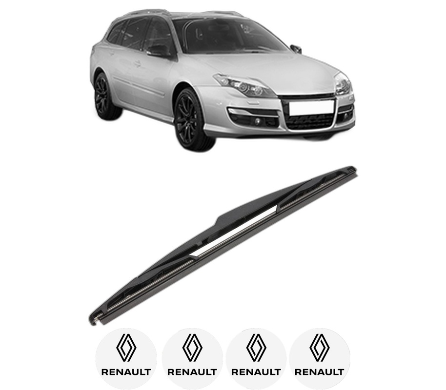 Stergator lamela spate RENAULT LAGUNA III Grandtour (KT0/1) din 2007 - 2015, pentru luneta auto, Valeo Silencio, din cauciuc siliconat rezistent, 4 Stickere Auto RENAULT