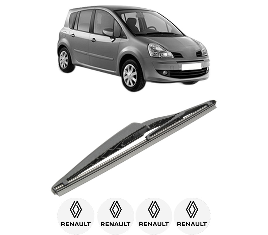 Stergator lamela spate RENAULT MODUS / GRAND MODUS (F/JP0_) din 2004 - 2012, pentru luneta auto, Bosch Twin, din cauciuc siliconat rezistent, 4 Stickere Auto RENAULT