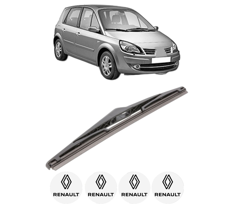 Stergator lamela spate RENAULT SCENIC III (JZ0/1_) din 2008 - 2016, pentru luneta auto, Bosch Twin, din cauciuc siliconat rezistent, 4 Stickere Auto RENAULT