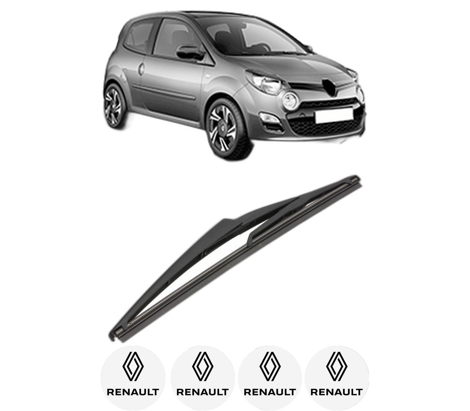 Stergator lamela spate RENAULT TWINGO II (CN0_) din 2007 - 2014, pentru luneta auto, Valeo Silencio, din cauciuc siliconat rezistent, 4 Stickere Auto RENAULT