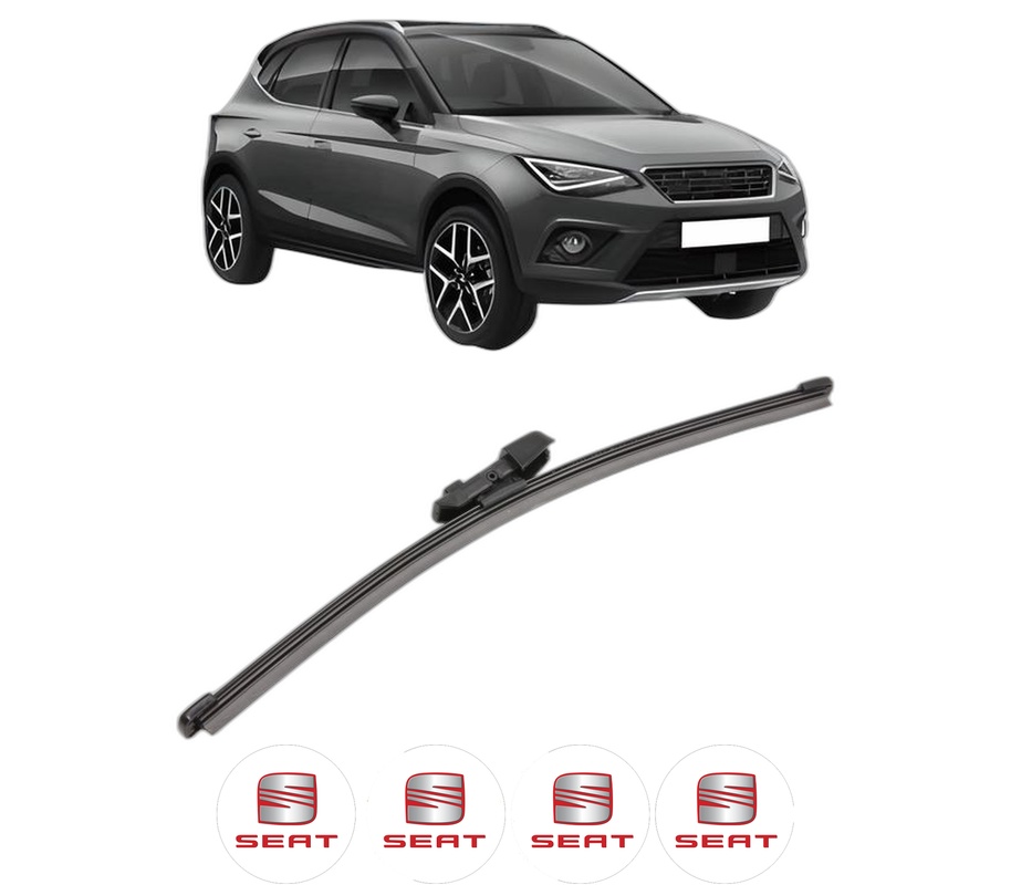 Stergator lamela spate SEAT ARONA (KJ7, KJP) din 2017, pentru luneta auto, Valeo Silencio Xtrm, din cauciuc siliconat rezistent, 4 Stickere Auto SEAT
