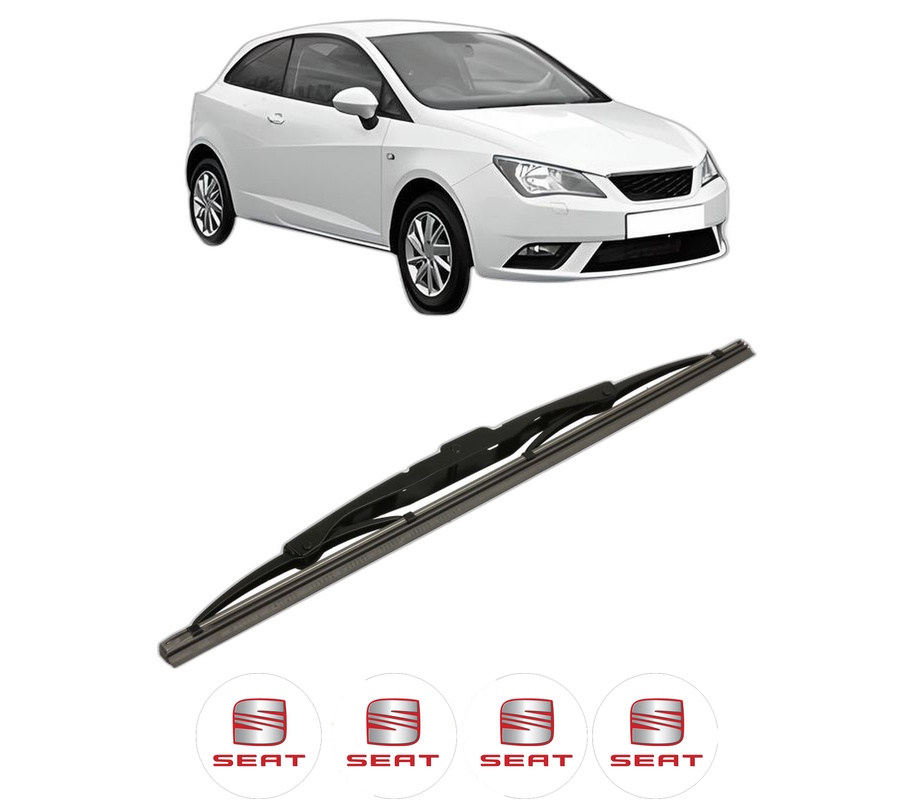 Stergator lamela spate SEAT IBIZA IV SC (6J1, 6P5) din 2008 - 2016, pentru luneta auto, Bosch Twin, din cauciuc siliconat rezistent, 4 Stickere Auto SEAT
