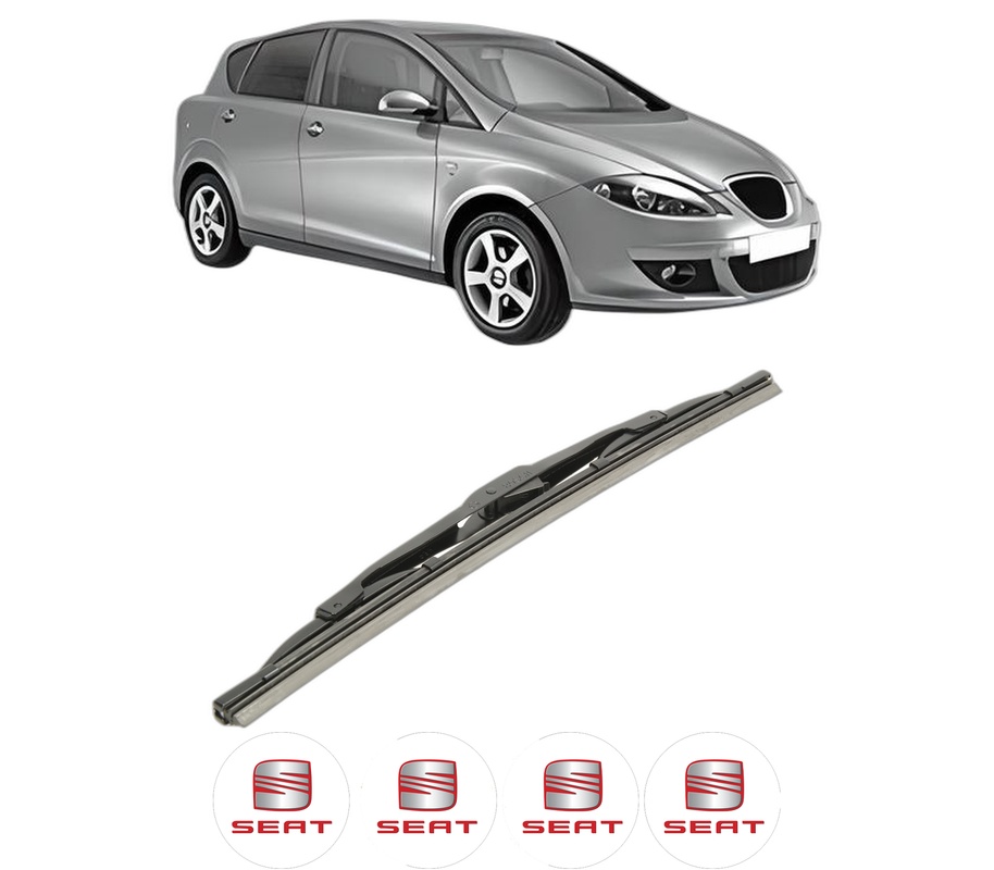 Stergator lamela spate SEAT TOLEDO III (5P2) din 2004 - 2009, pentru luneta auto, Bosch Twin, din cauciuc siliconat rezistent, 4 Stickere Auto SEAT