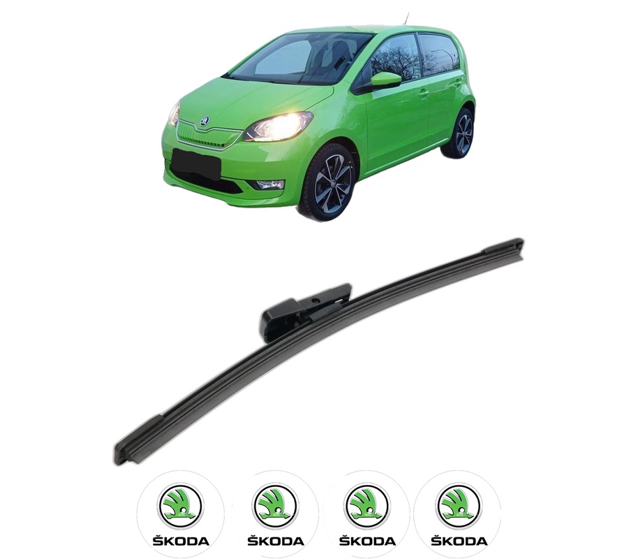 Stergator lamela spate SKODA E-CITIGO (NE1) din 2019 - 2021, pentru luneta auto, Bosch Aerotwin, din cauciuc siliconat rezistent, 4 Stickere Auto SKODA