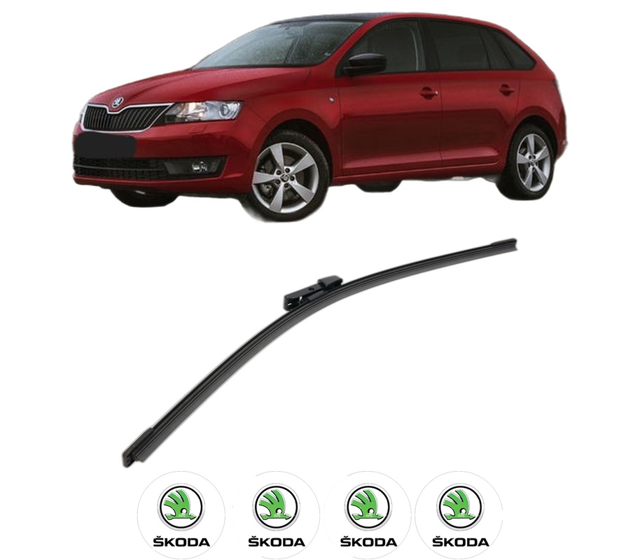 Stergator lamela spate SKODA RAPID Spaceback (NH1) din 2012 - 2019, pentru luneta auto, Bosch Aerotwin, din cauciuc siliconat rezistent, 4 Stickere Auto SKODA
