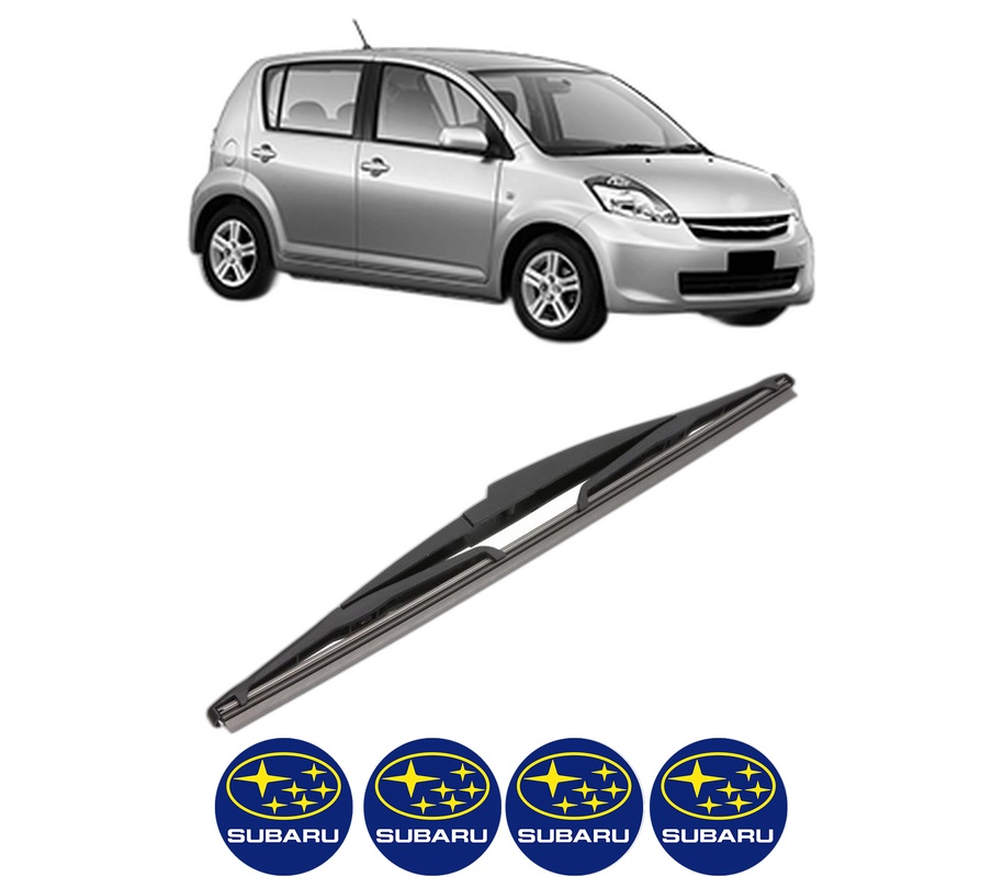 Stergator lamela spate SUBARU JUSTY IV din 2007, pentru luneta auto, Valeo Silencio, din cauciuc siliconat rezistent, 4 Stickere Auto SUBARU
