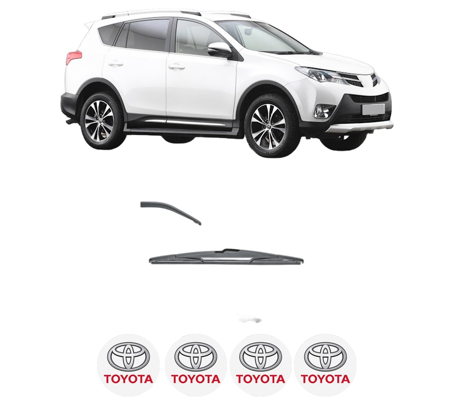 Stergator lamela spate TOYOTA RAV 4 IV VAN (_A4_) din 2012 - 2018, pentru luneta auto, Valeo Silencio, din cauciuc siliconat rezistent, 4 Stickere Auto TOYOTA