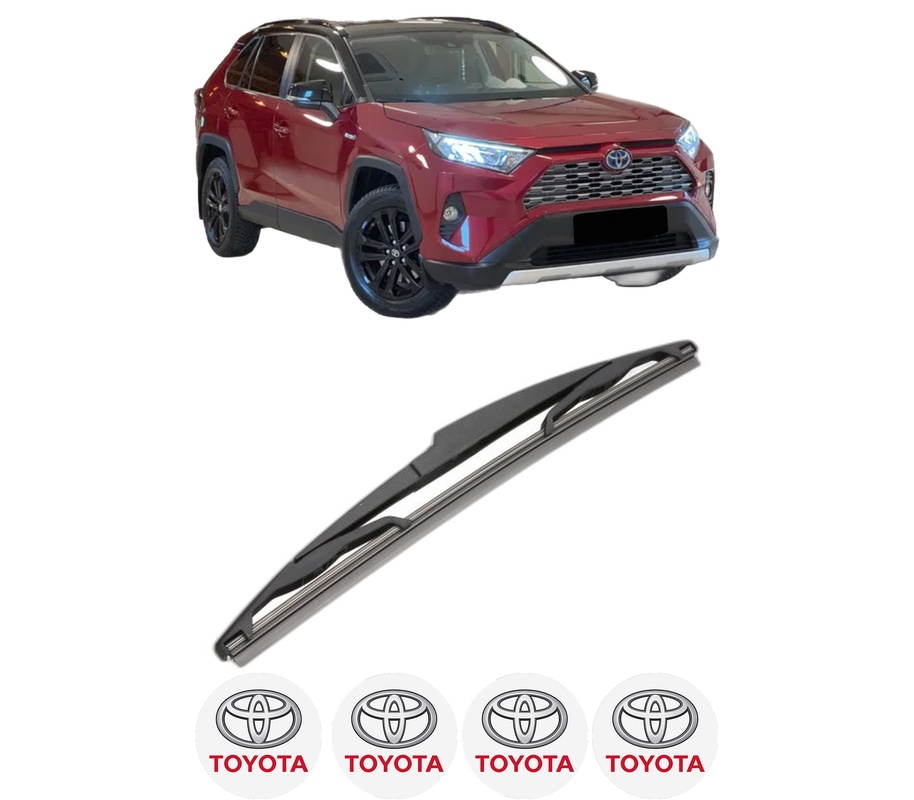 Stergator lamela spate TOYOTA RAV 4 V (_A5_, _H5_) din 2018, pentru luneta auto, Valeo Silencio, din cauciuc siliconat rezistent, 4 Stickere Auto TOYOTA