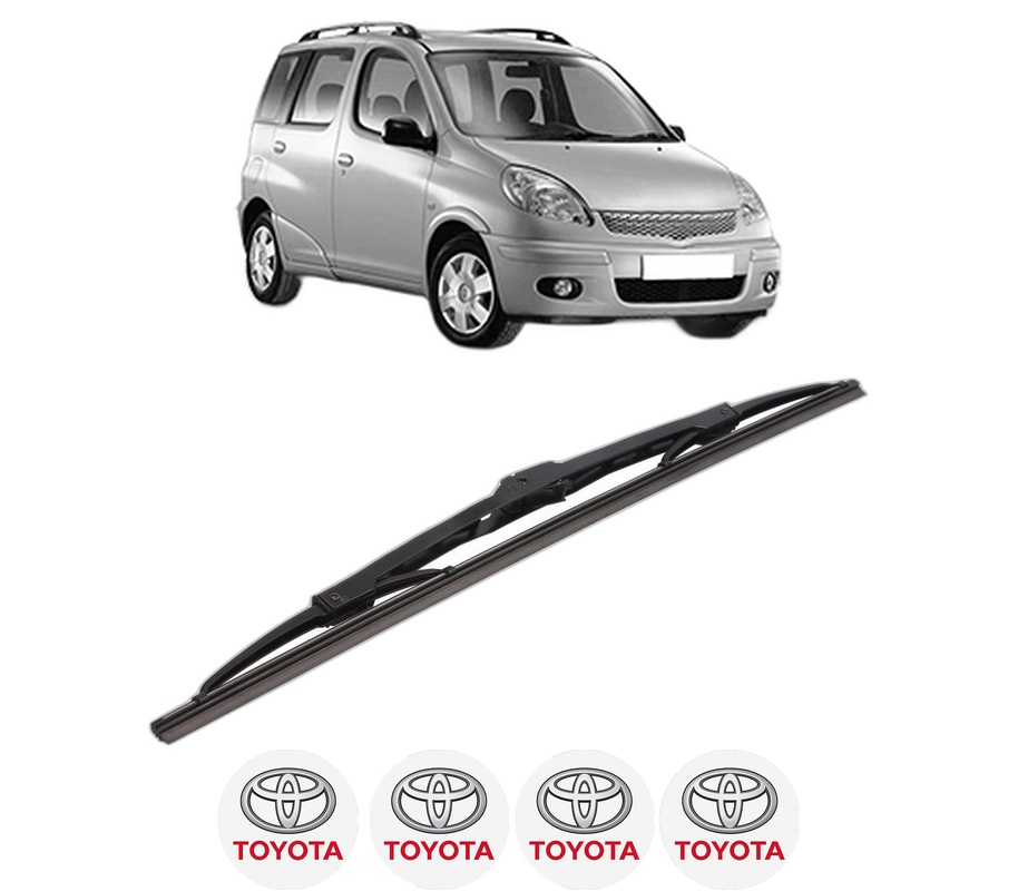 Stergator lamela spate TOYOTA YARIS VERSO (_P2_) din 1999 - 2005, pentru luneta auto, Bosch Twin, din cauciuc siliconat rezistent, 4 Stickere Auto TOYOTA
