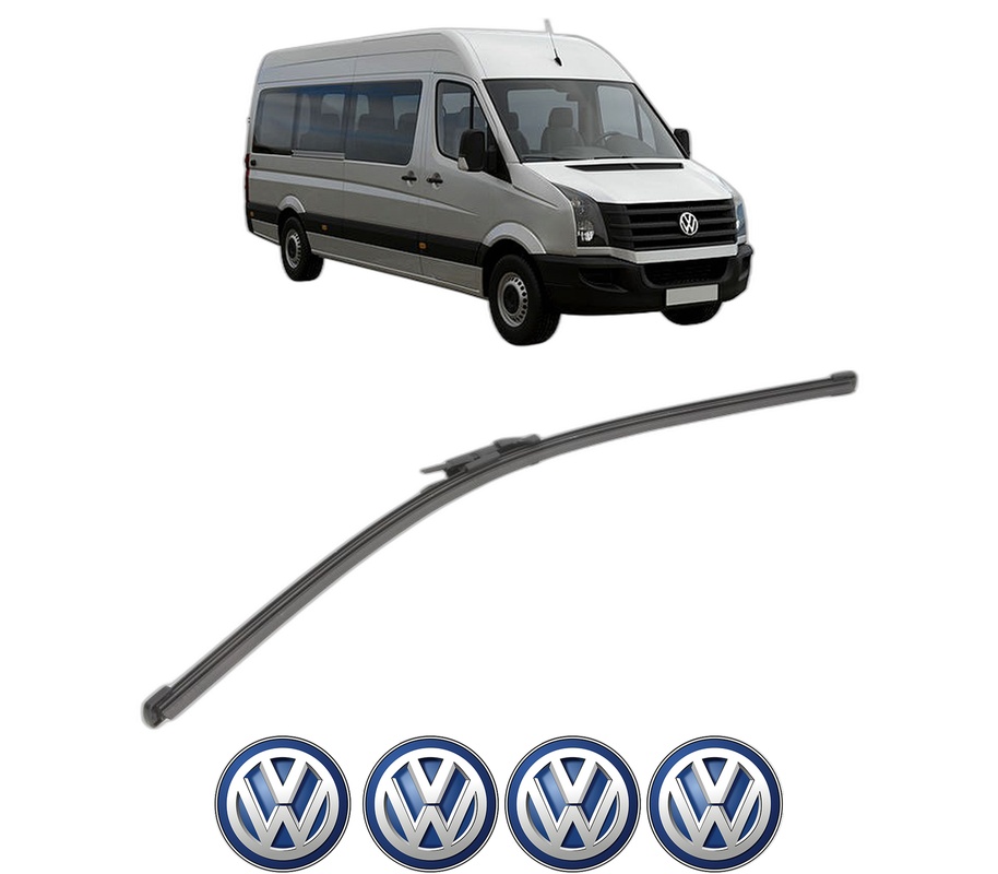 Stergator lamela spate Volkswagen CRAFTER 30-35 Bus (2E_) din 2006 - 2016, pentru luneta auto, Valeo Silencio Xtrm, din cauciuc siliconat rezistent, 4 Stickere Auto VW