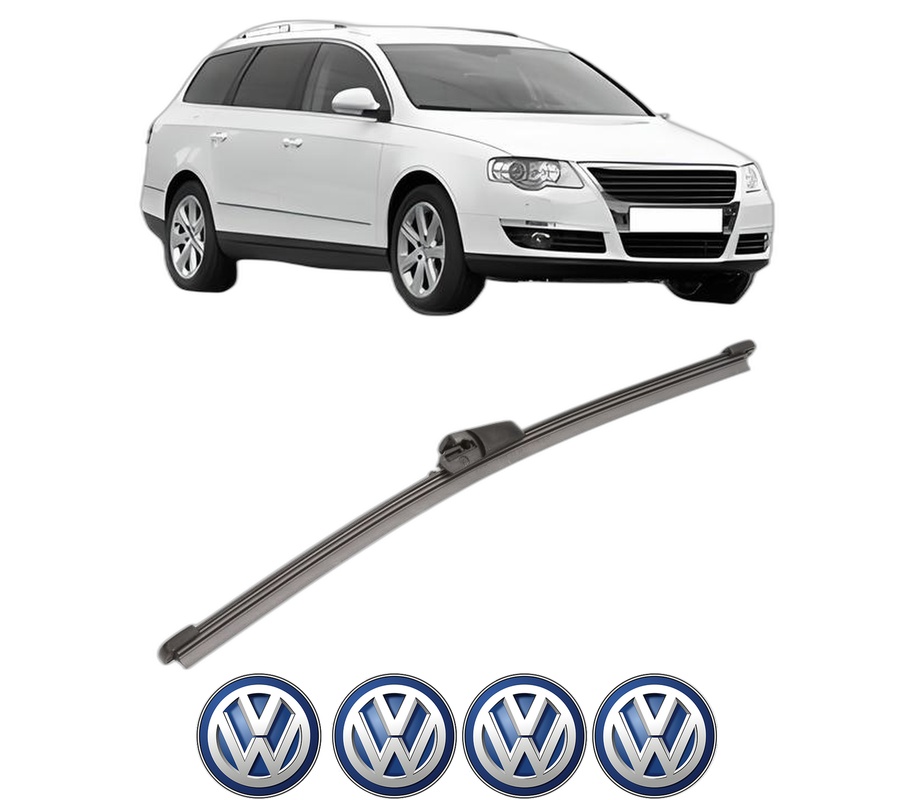 Stergator lamela spate Volkswagen PASSAT B6 Variant (3C5) din 2005 - 2011, pentru luneta auto, Valeo Silencio Xtrm, din cauciuc siliconat rezistent, 4 Stickere Auto VW