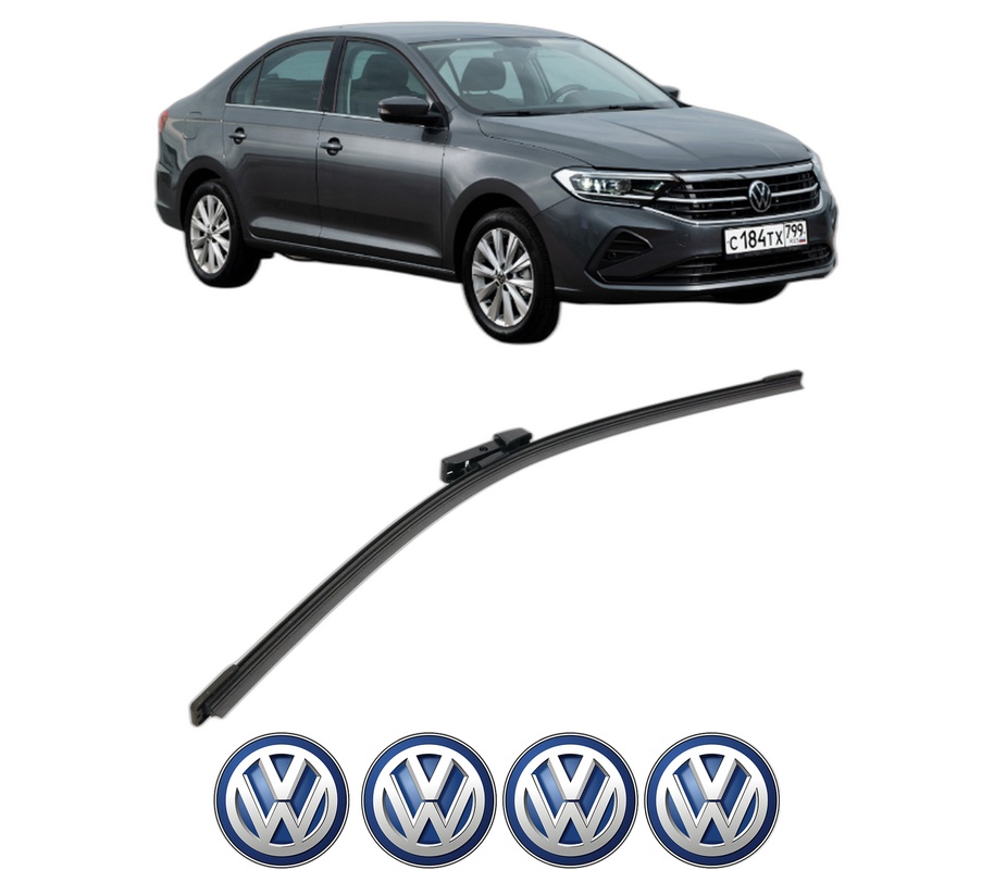 Stergator lamela spate Volkswagen POLO Liftback (CK4, CK5) din 2020 - 2022, pentru luneta auto, Bosch Aerotwin, din cauciuc siliconat rezistent, 4 Stickere Auto VW