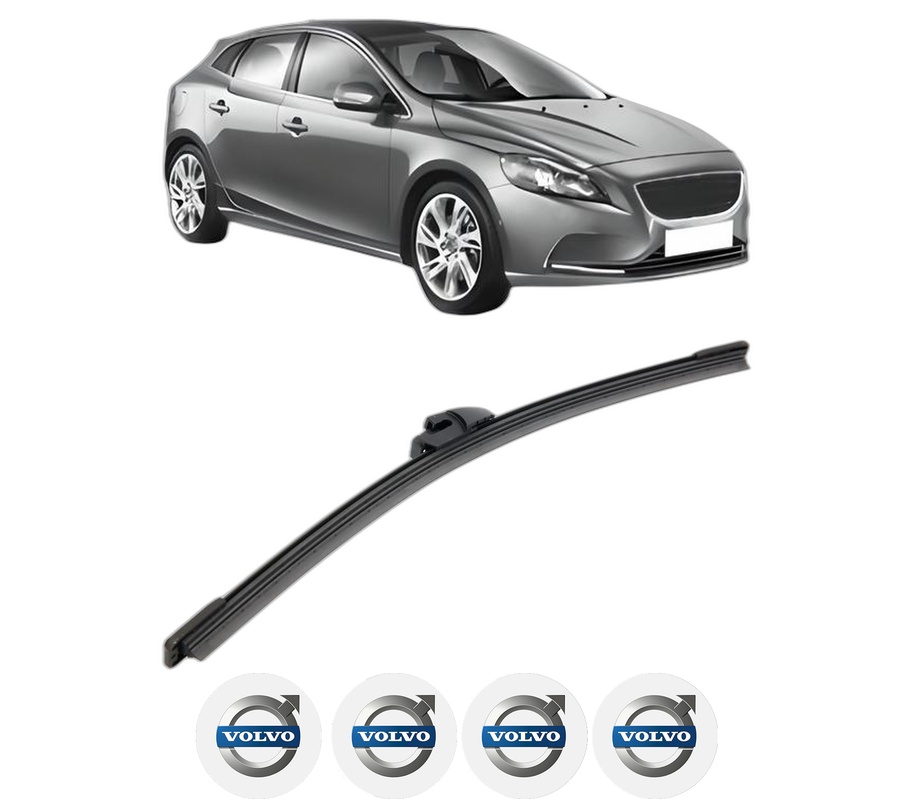 Stergator lamela spate VOLVO V40 Hatchback (525) din 2012 - 2019, pentru luneta auto, Bosch Aerotwin, din cauciuc siliconat rezistent, 4 Stickere Auto VOLVO
