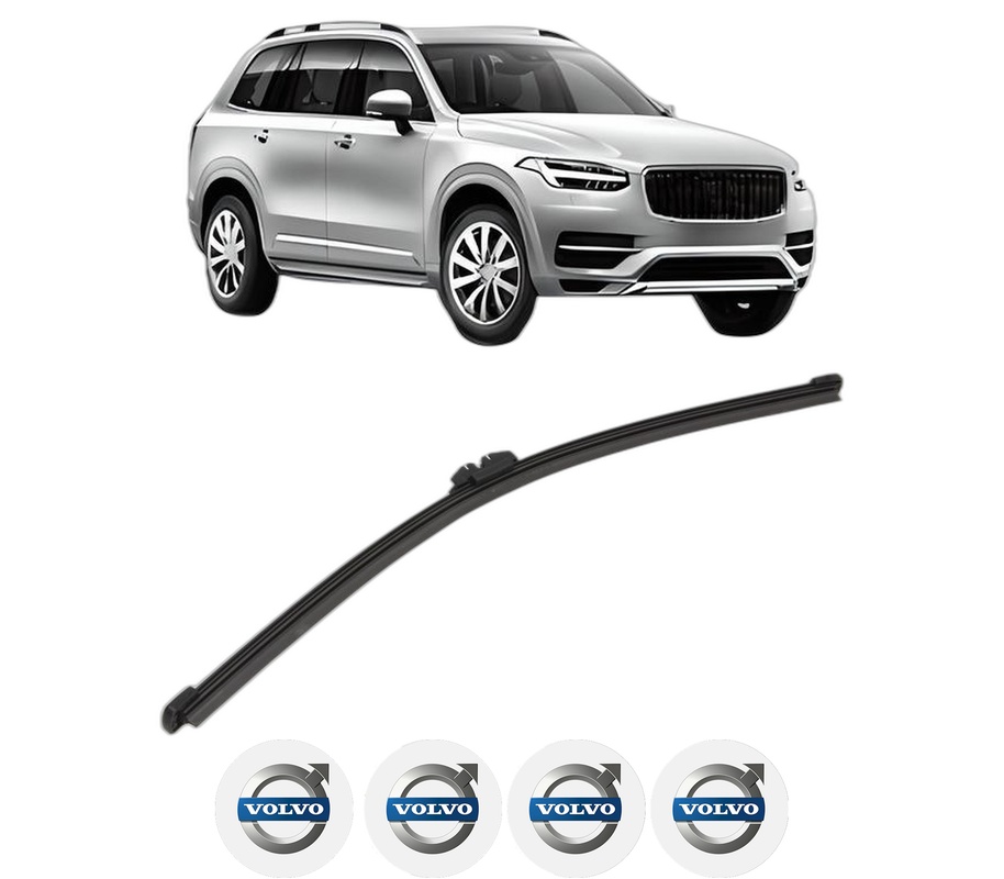 Stergator lamela spate VOLVO XC90 II (256) din 2014 - 2022, pentru luneta auto, Valeo Silencio, din cauciuc siliconat rezistent, 4 Stickere Auto VOLVO
