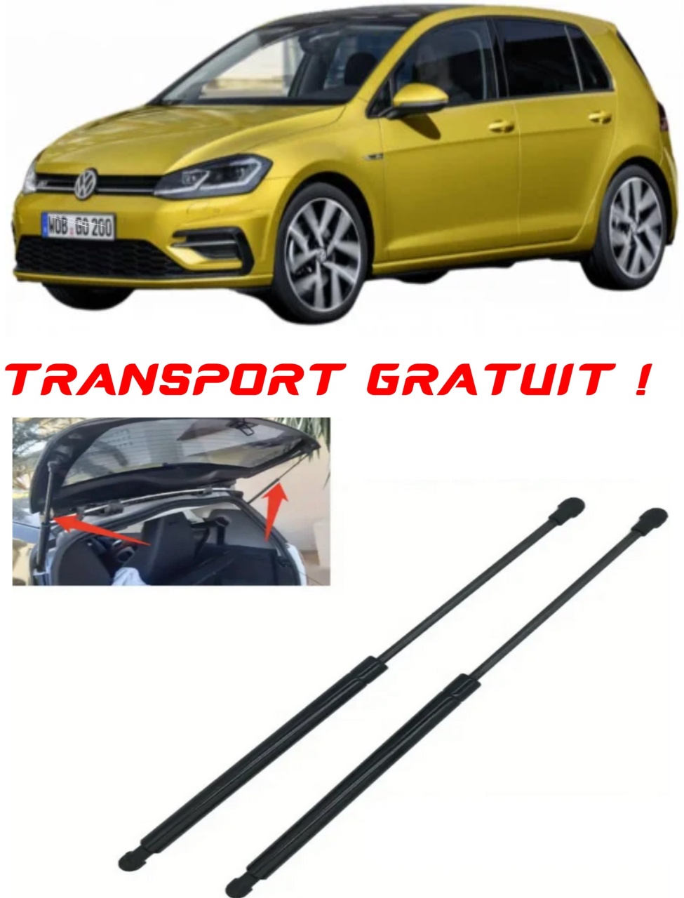 Set 2 amortizoare Haion portbagaj pentru masina VOLKSWAGEN BE1, BE2), BQ1, GOLF VII (5G1