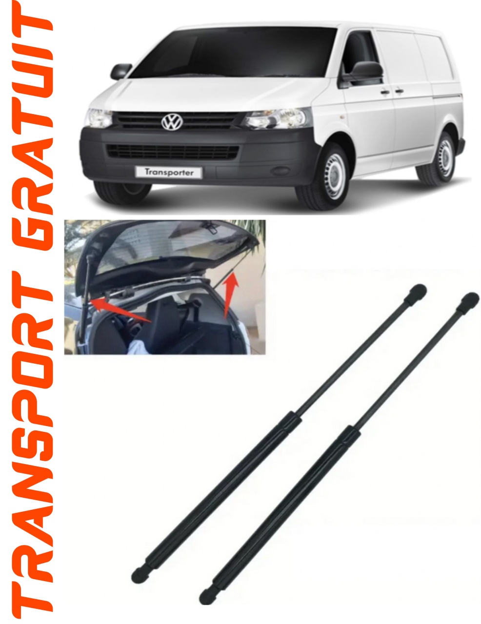 Set 2 amortizoare Haion portbagaj pentru masina VOLKSWAGEN Transporter T5