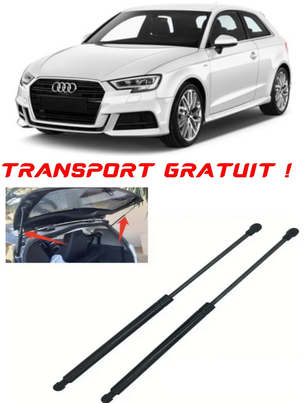 Set 2 amortizoare Haion portbagaj pentru masina AUDI 8VK), A3 (8V1