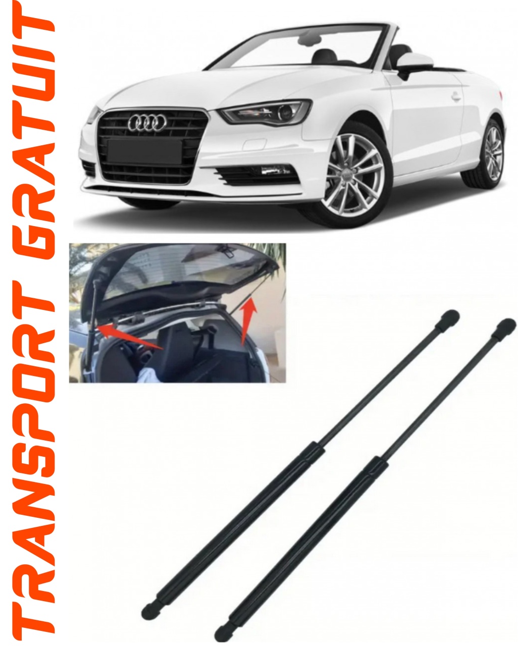 Set 2 amortizoare Haion portbagaj pentru masina AUDI A3 Convertible
