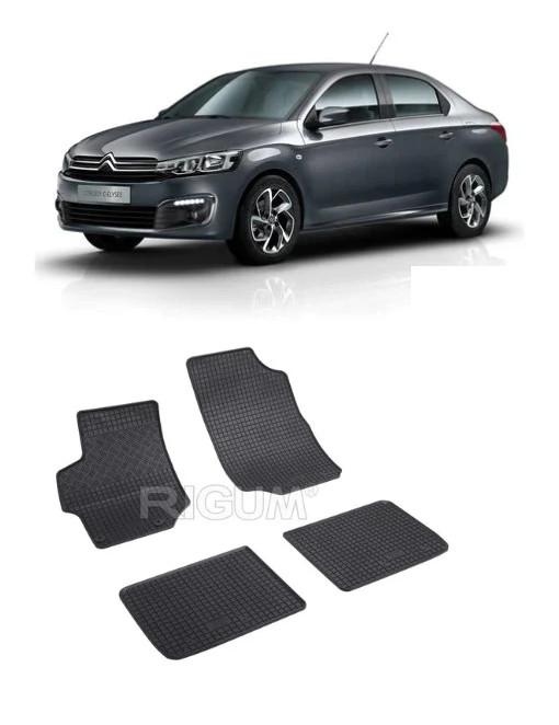 Set 4 covorase Citroen C-Elysee 2012-prezent, din cauciuc 100%, compatibile cu autoturismul CITROEN C-Elysee