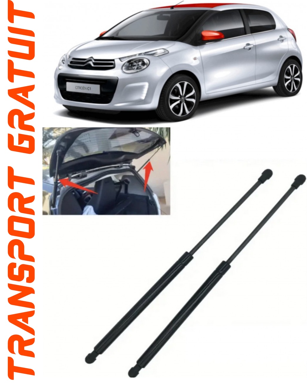 Set 2 amortizoare Haion portbagaj pentru masina Citroen C1 II