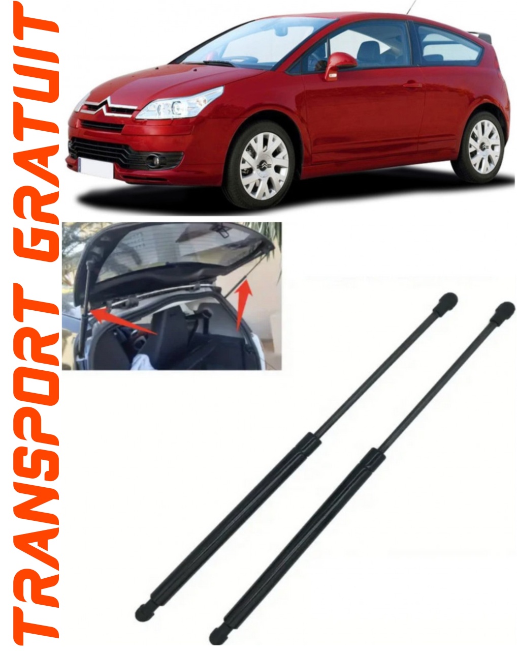 Set 2 amortizoare Haion portbagaj pentru masina Citroen C4 Coupe
