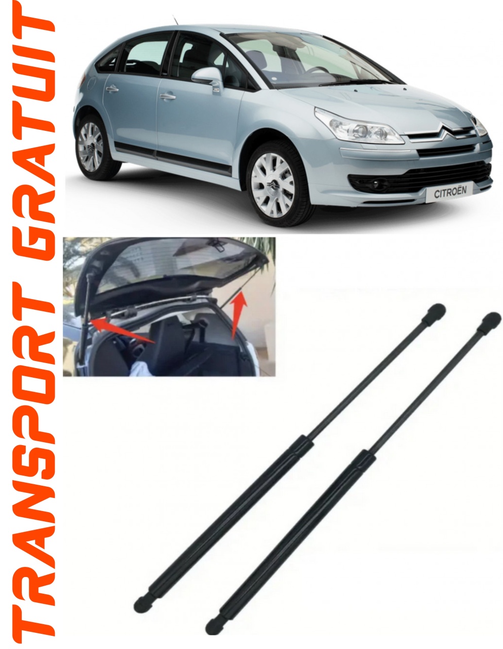 Set 2 amortizoare Haion portbagaj pentru masina Citroen C4