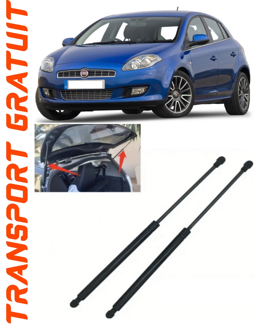 Set 2 amortizoare Haion portbagaj pentru masina Fiat Bravo II