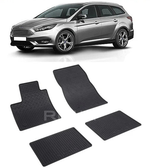 Set 4 covorase Ford Focus 2018-prezent, din cauciuc 100%, compatibile cu autoturismul FORD Focus