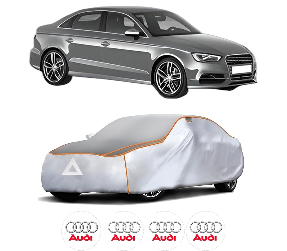 Husa Prelata Antigrindina Auto AUDI A3 Limousine (8VS, 8VM) din 2013-2020, Protectie auto contra intemperiilor la grindina, Waterproof, 4x Stickere auto AUDI