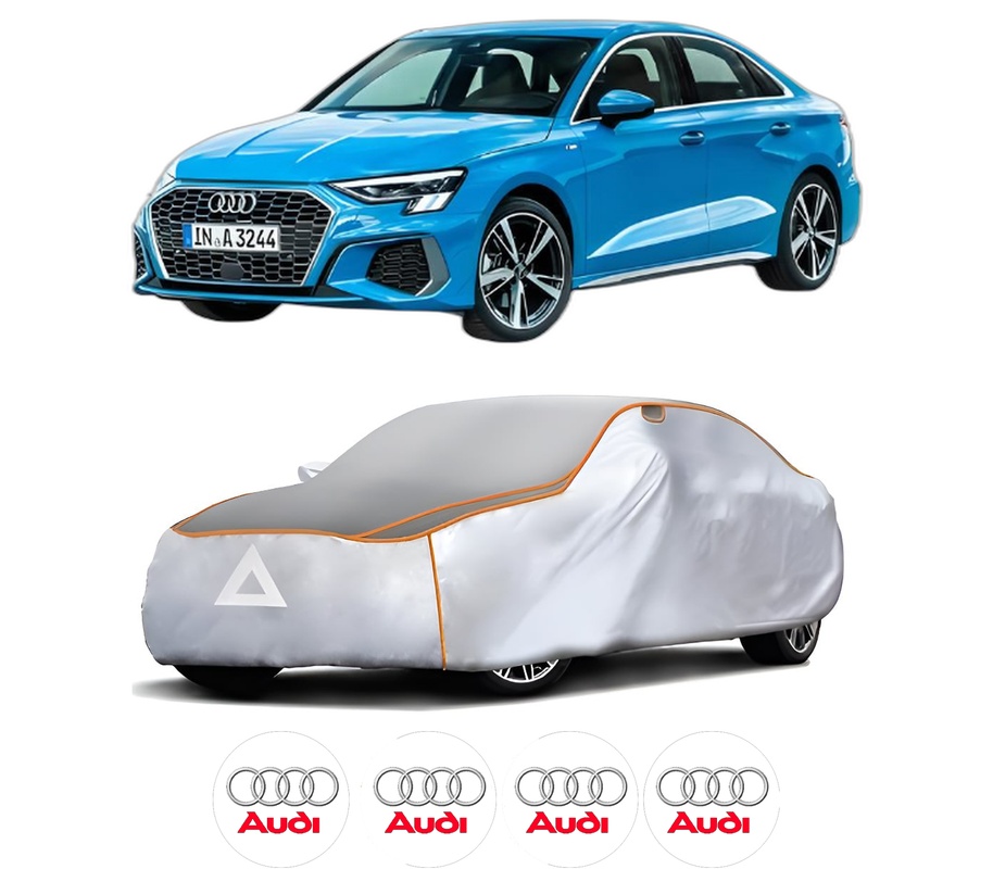 Husa Prelata Antigrindina Auto AUDI A3 Limousine (8YS, 8YM) din 2020-2022, Protectie auto contra intemperiilor la grindina, Waterproof, 4x Stickere auto AUDI