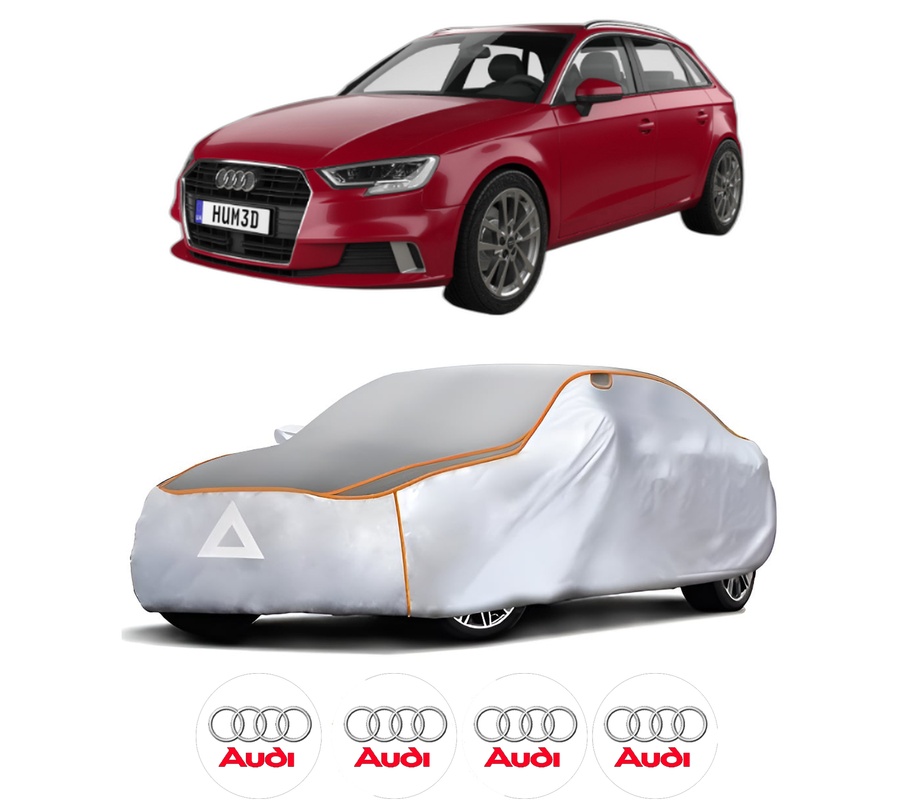 Husa Prelata Antigrindina Auto AUDI A3 Sportback (8YA, 8YF) din 2019-2022, Protectie auto contra intemperiilor la grindina, Waterproof, 4x Stickere auto AUDI