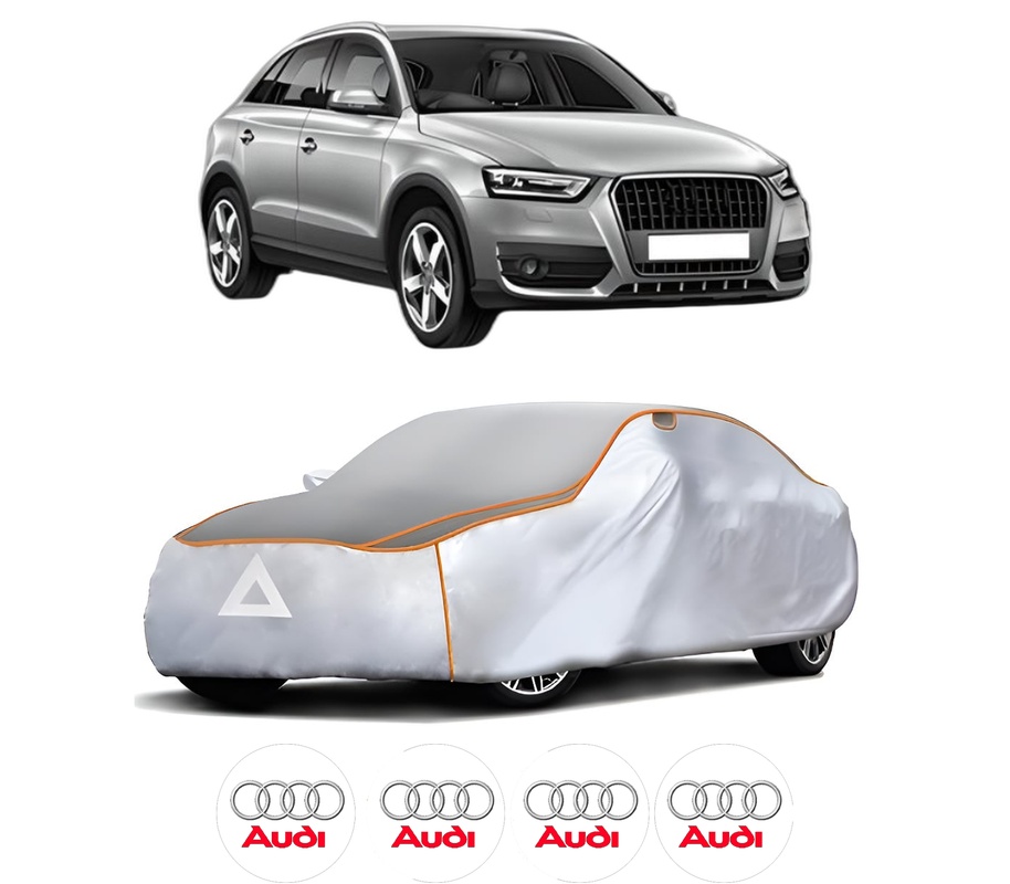 Husa Prelata Antigrindina Auto AUDI Q3 (8UB, 8UG) din 2011-2018, Protectie auto contra intemperiilor la grindina, Waterproof, 4x Stickere auto AUDI