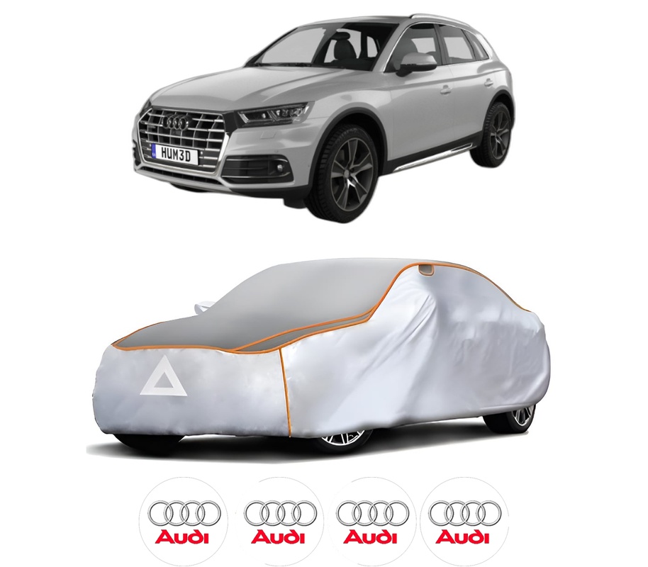 Husa Prelata Antigrindina Auto AUDI Q5 (FYB, FYG) din 2016-2021, Protectie auto contra intemperiilor la grindina, Waterproof, 4x Stickere auto AUDI