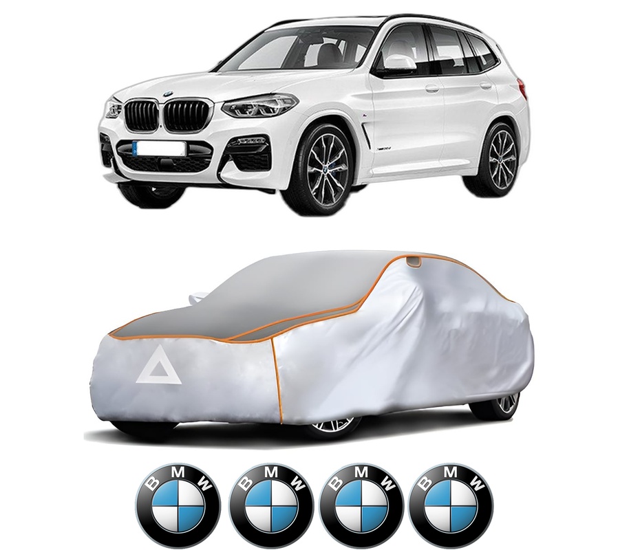Husa Prelata Antigrindina Auto BMW Seria X3 (G01, F97, G08) din 2017-2023, Protectie auto contra intemperiilor la grindina, Waterproof, 4x Stickere auto BMW
