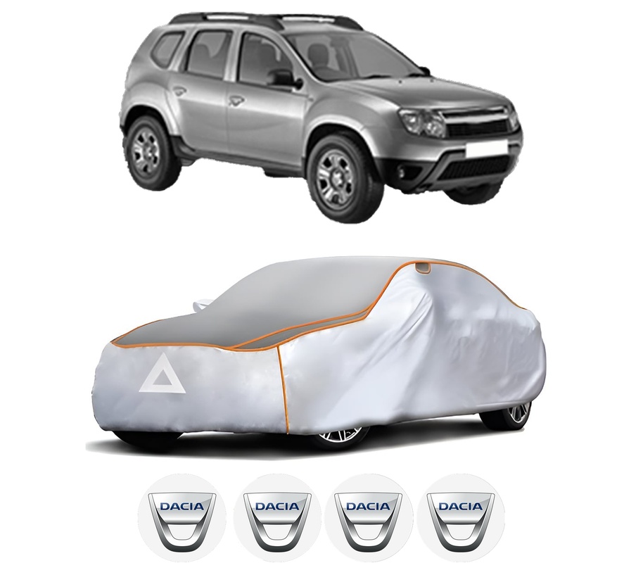 Husa Prelata Antigrindina Auto DACIA DUSTER (HS_) din 2010-2018, Protectie auto contra intemperiilor la grindina, Waterproof, 4x Stickere auto DACIA