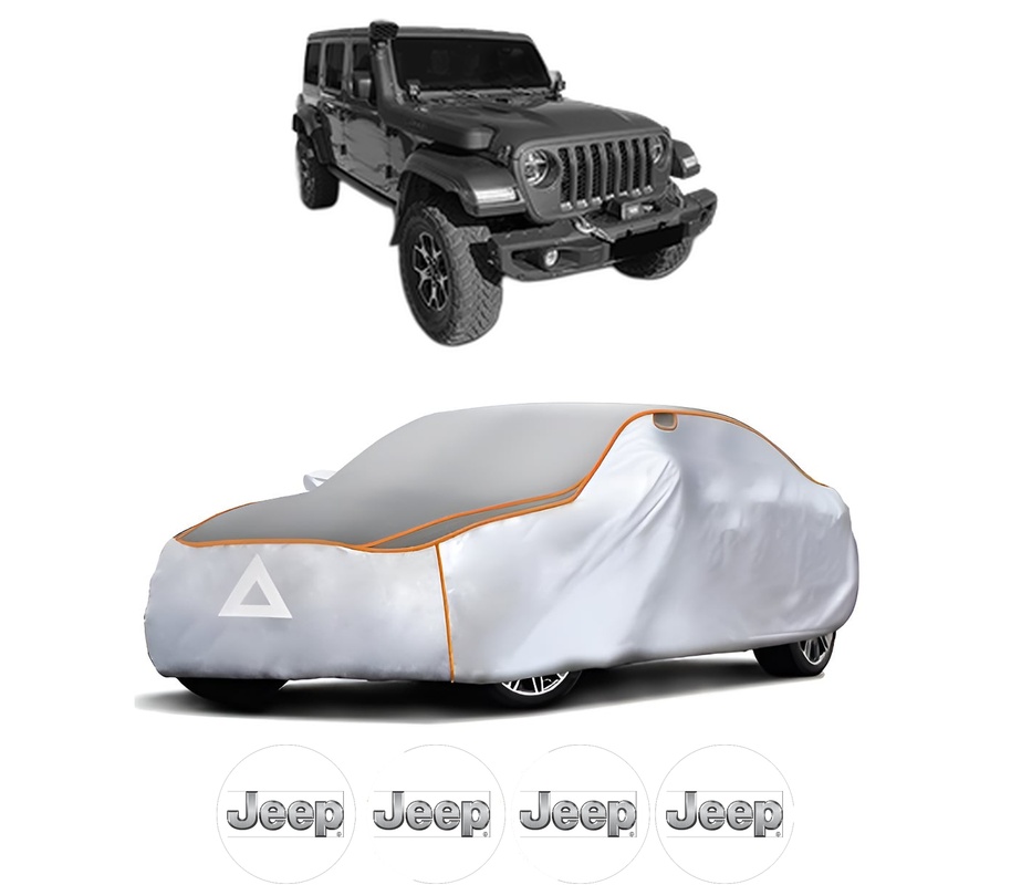 Husa Prelata Antigrindina Auto JEEP WRANGLER IV (JL) din 2017-2021, Protectie auto contra intemperiilor la grindina, Waterproof, 4x Stickere auto JEEP