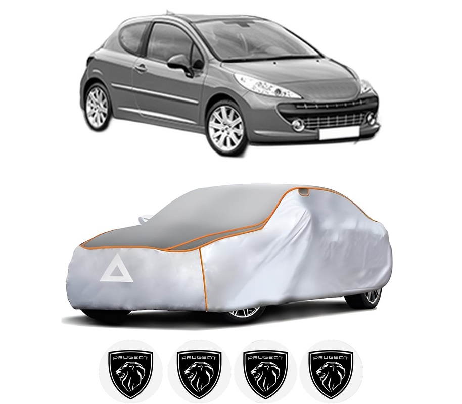 Husa Prelata Antigrindina Auto PEUGEOT 207 (WA_, WC_) din 2006-2015, Protectie auto contra intemperiilor la grindina, Waterproof, 4x Stickere auto PEUGEOT