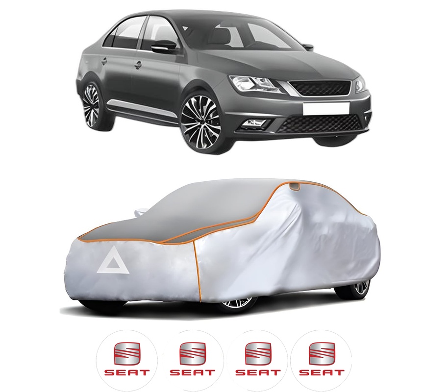 Husa Prelata Antigrindina Auto SEAT TOLEDO IV (KG3) din 2012-2019, Protectie auto contra intemperiilor la grindina, Waterproof, 4x Stickere auto SEAT