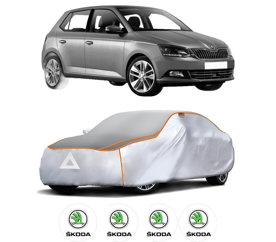 Husa Prelata Antigrindina Auto SKODA FABIA IV (PJ3) din 2021, Protectie auto contra intemperiilor la grindina, Waterproof, 4x Stickere auto SKODA