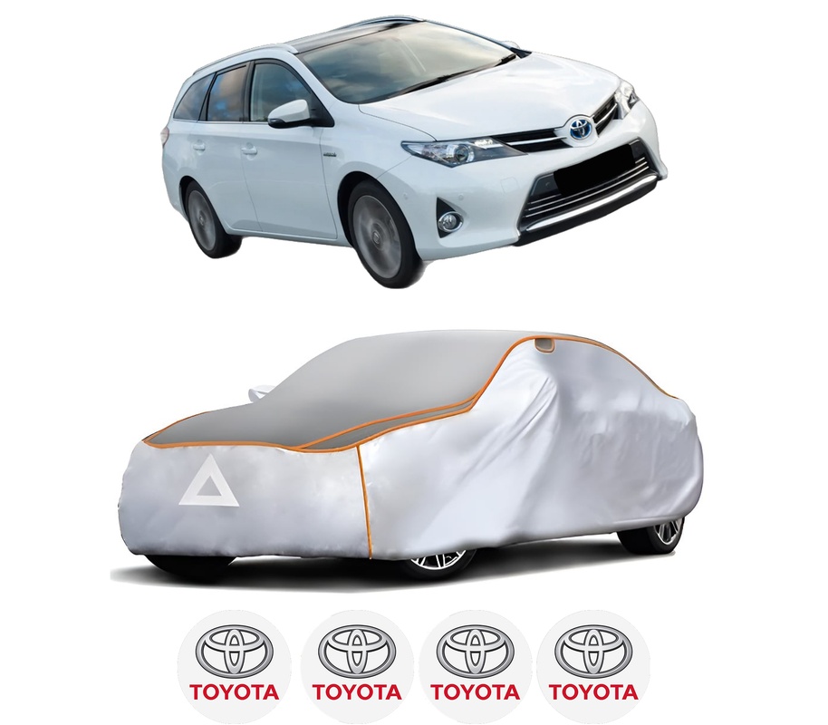 Husa Prelata Antigrindina Auto TOYOTA AURIS Estate (_E18_) din 2013-2018, Protectie auto contra intemperiilor la grindina, Waterproof, 4x Stickere auto TOYOTA