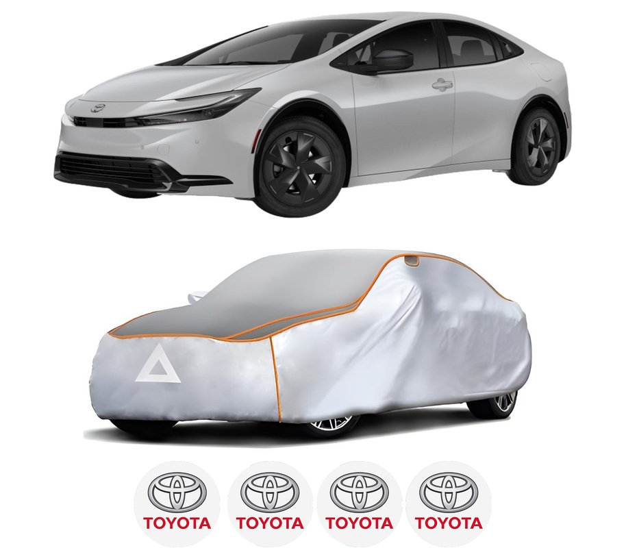 Husa Prelata Antigrindina Auto TOYOTA PRIUS (_W6_) din 2023, Protectie auto contra intemperiilor la grindina, Waterproof, 4x Stickere auto TOYOTA