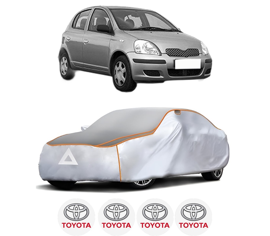 Husa Prelata Antigrindina Auto TOYOTA YARIS (_P1_) din 1999-2005, Protectie auto contra intemperiilor la grindina, Waterproof, 4x Stickere auto TOYOTA