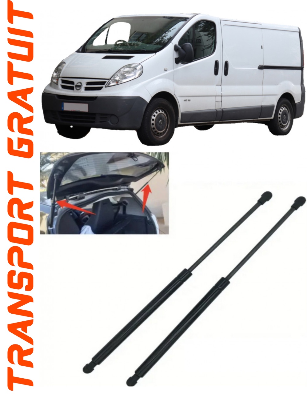 Set 2 amortizoare Haion portbagaj pentru masina Nissan PRIMASTAR